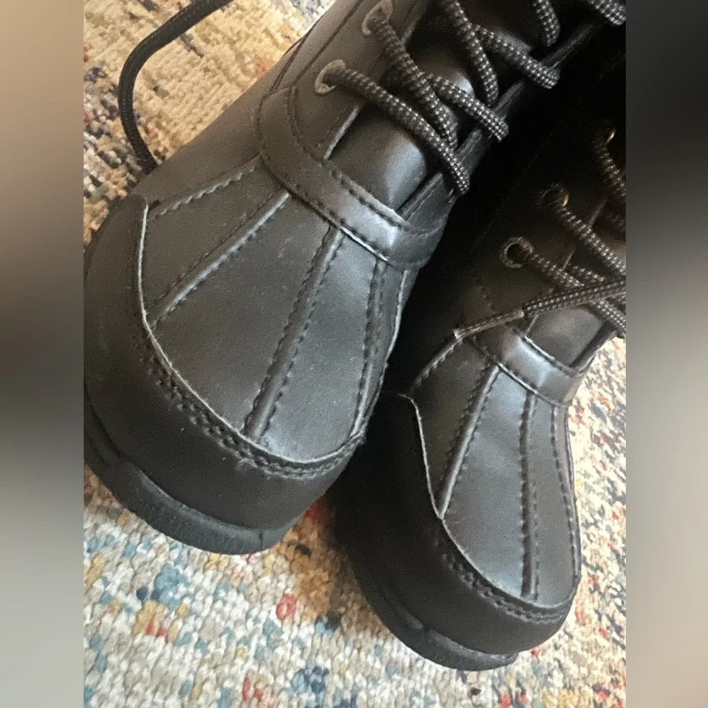 Kids UGG Black Lace-Up Winter Boots